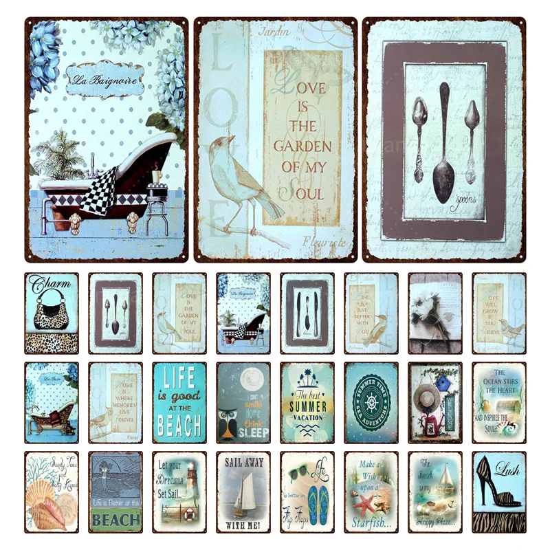 

Beach Vintage Decor Poster Write Life Is Good At The Beach The Best Summer Vacation Metal Plaque Art Tin Plate For Decorating