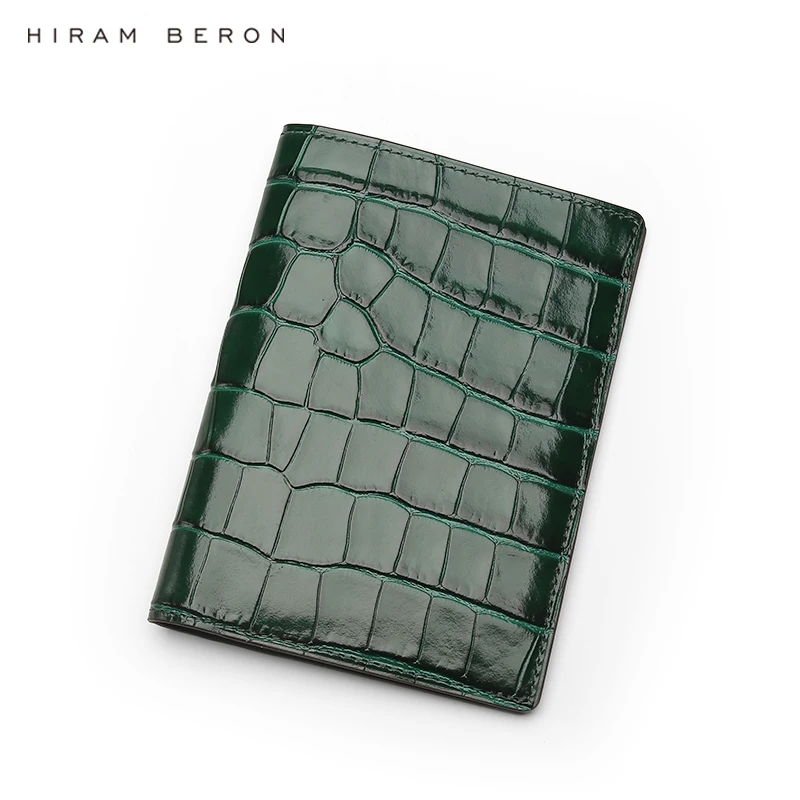Hiram Beron персонализированный кожаный чехол для паспорта RFID Блокировка тисненый узор крокодила роскошный продукт Прямая поставка