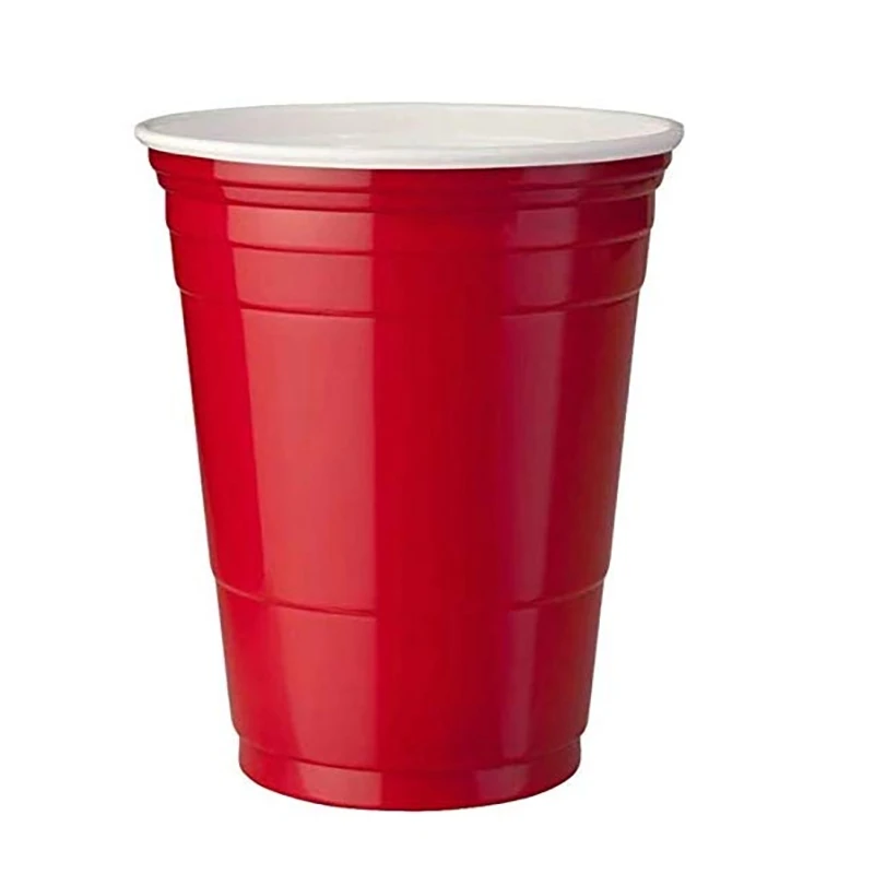 100 шт./компл. 450 мл красный одноразовый пластиковый стаканчик вечерние
