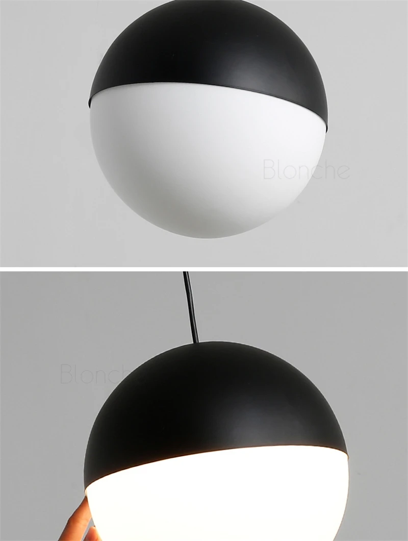 Lámparas colgantes con bolas de cristal de estilo nórdico, color negro, para Loft, cocina, sala de estar, dormitorio, Lustre, 15/20cm