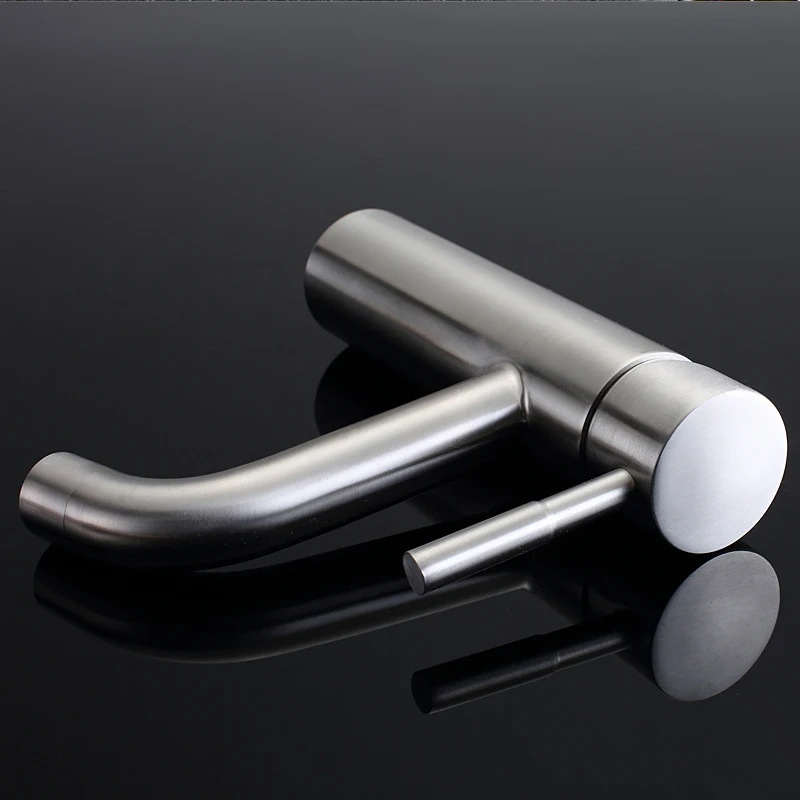 

SUS304 Hot and Cold Bathroom Wash Basin Faucet Mixer Tap Single Handle Desk Mounted Matt Black with 2 Flexible Inlet Hoses