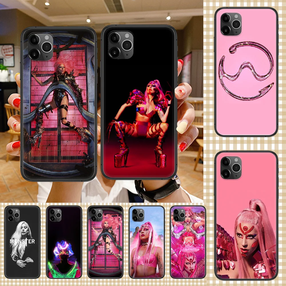 Singer Lady Gaga Phone Case Cover Hull For iphone 5 5s se 2 6 6s 7 8 12 mini plus X XS XR 11 PRO MAX black trend Etui fashion