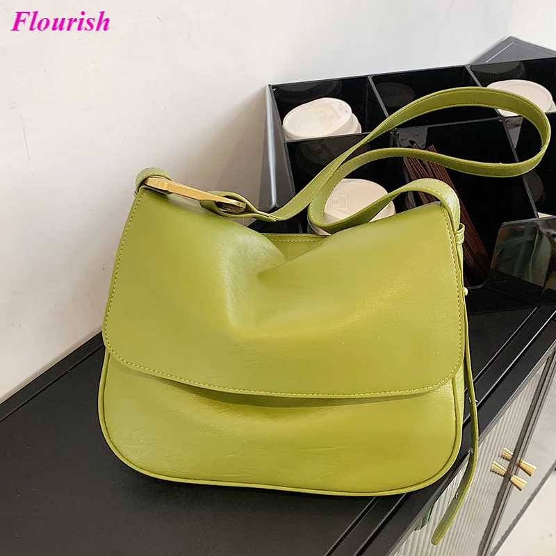 

Женская кожаная сумка через плечо, вместительная однотонная Сумка-Кроссбоди, 2021