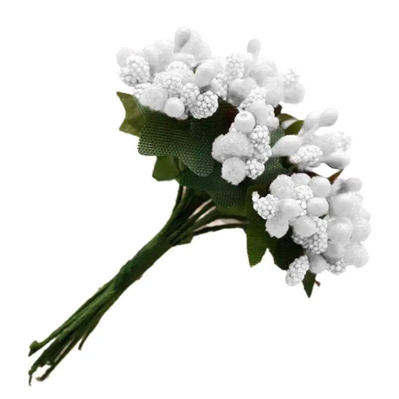 12 шт Мини Искусственные Пип ягоды стволовых бутон фрукт из пенопласта тычинки