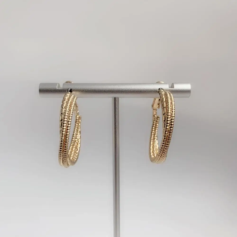 Новые золотые серьги из розового золота Модная бижутерия свадебные подарки