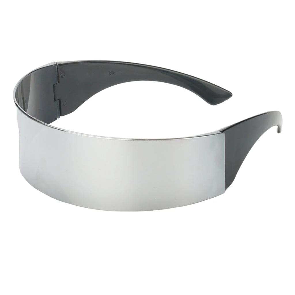 

Funny Party Glasses Metallic Silver Futuristic Soldier Space Alien Robot Costume Cosplay Accessories Photobooth Christmas Party