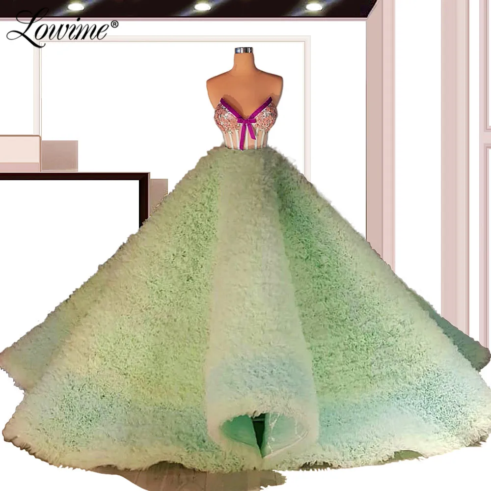 

Amazing Light Green Prom Dresses Tulle Cloud Tiered Pageant Party Gowns A Line Celebrity Evening Dress 2020 Custom Made Vestidos