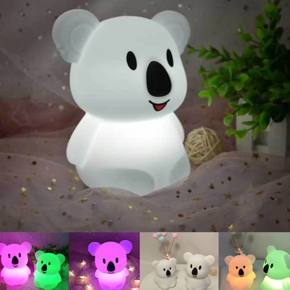 

1pc Koala Bedroom Lighting Night Light Silicone Patted Lamp for Baby Nursery