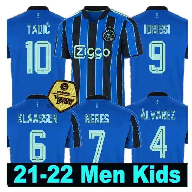 

new 21 22 kids kit ajax MEN away HALLER TADIC NERES TAGLIAFICO KLAASSEN ALVAREZ IDRISSI KLAIBER HUNTELAAR ALVAREZ Thai quality