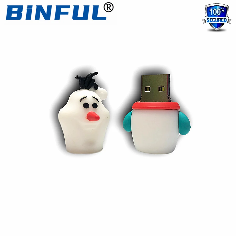 BINFUL Рождественский подарок USB флеш накопитель 4 ГБ 8 16 32 64 128 мультяшный карта