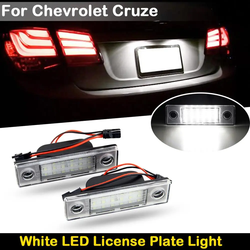 

2Pcs For Chevrolet Cruze All Cars 2009-UP High Brightness White LED License Plate Light Number Plate Lamp