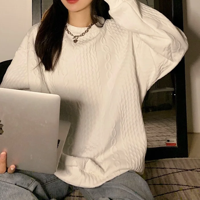 

Autumn/winter Design Sense Niche Three-dimensional Twist Sweater for Women 2021 New Retro Loose and Lazy Style Jacket