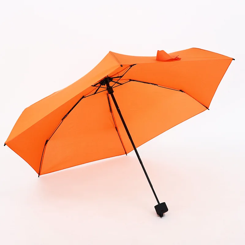 

Portable mini five folding rainy and sunny dual-use sunshade sunscreen pure color strong windproof women umbrella