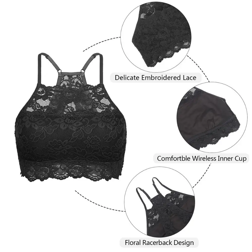 Кружевной бюстгальтер укороченный женский без косточек бесшовный с бретелькой