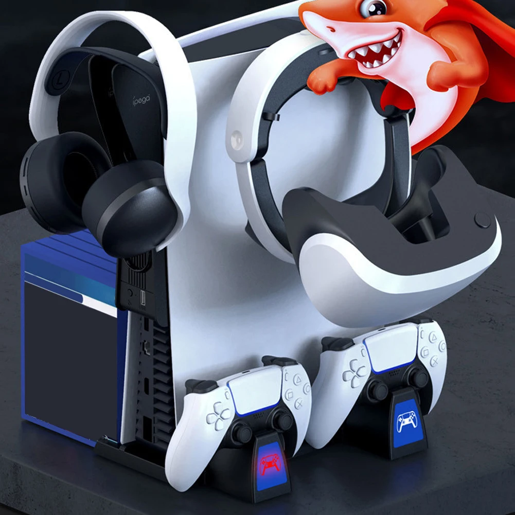 

Dual Controller Charger Console Vertical Cooling Stand Vertical Cooling Stand Display for PS5 Dual Controller Charging Dock