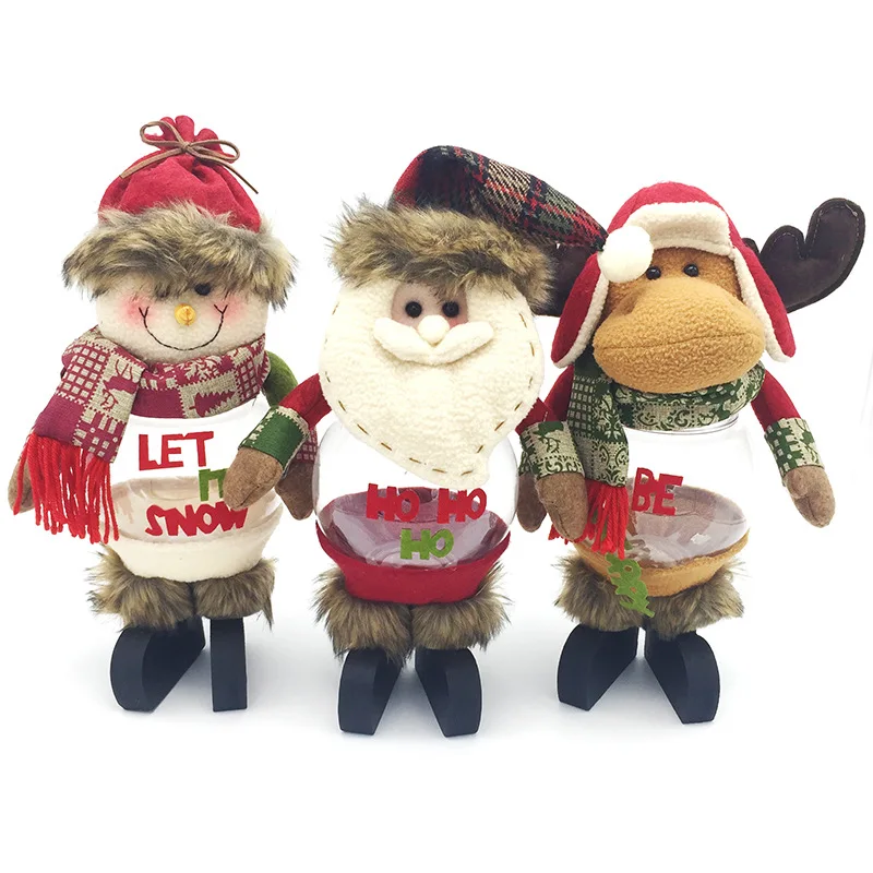 

Christmas decorations Santa jar environmental protection large transparent plastic Christmas candy jar