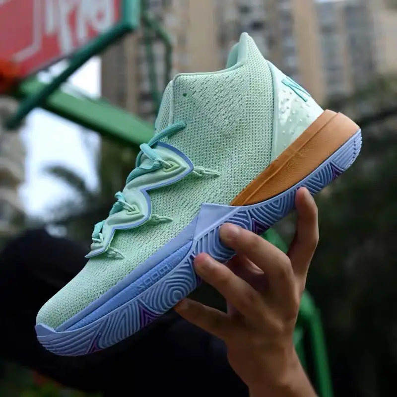 

2021 New Kyrie 5 Big Size 11 Outdoor Sport Athletic Men Shoes Basketball Shoes Unisex Squidward Sneakers Sponge Men Ball Shoes