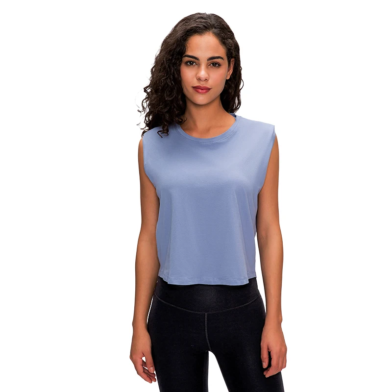 Новинка 2020 однотонные свободные майки для тренировок топы женщин дышащий хлопок