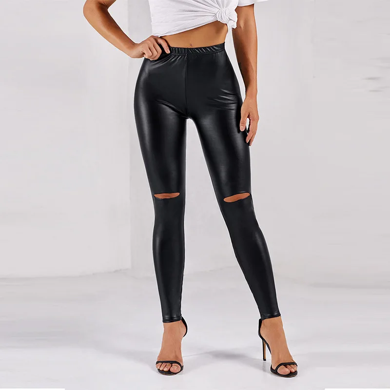 Casual Leopard Leggings Leather Leggings Women Sexy High Waist Slim Legging Buttocks Snake Print Trousers Fitness Pants