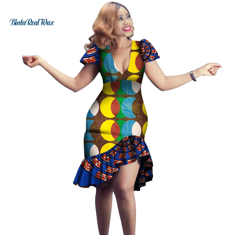 Комплект из обуви в африканском стиле платья для женщин с принтом драпированные