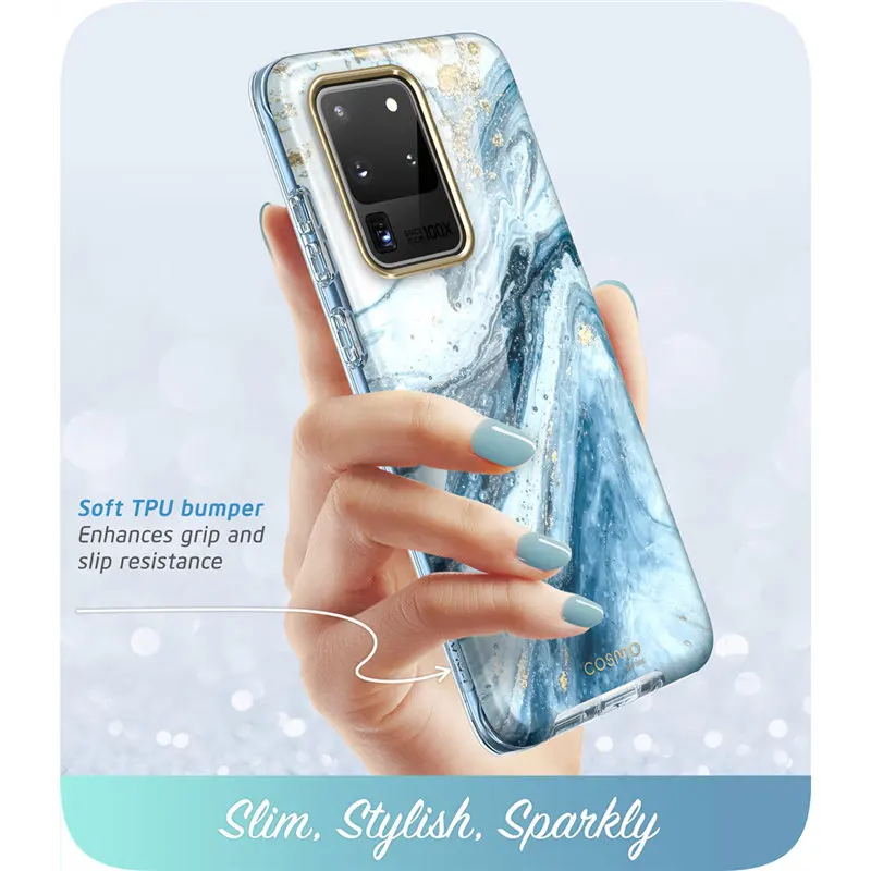 i blason cosmo for samsung galaxy s20 ultra 5g case full body glitter marble bumper cover case without built in screen protector free global shipping
