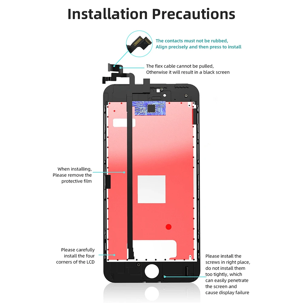 phone display touch screen replacement tempered glass mobile phone capacitive screen for iphone 7 plus black phone screen parts free global shipping