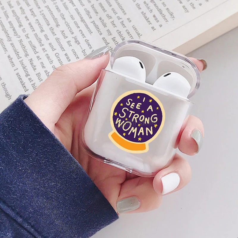 

Чехол I see a strong woman для Apple Airpods 1/2, защитный чехол для наушников Airpods, чехол для зарядного бокса