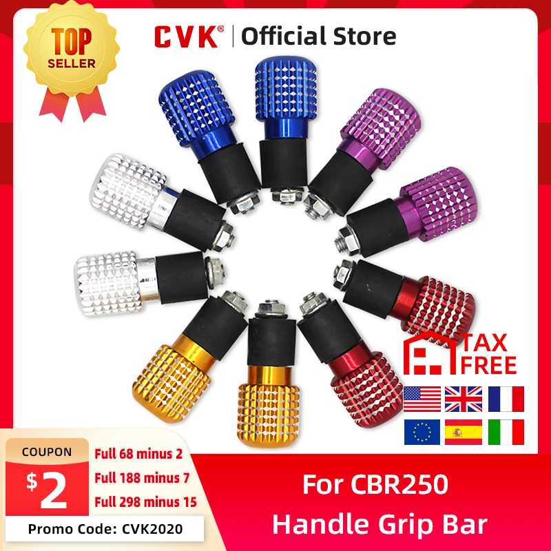 

CVK 1 Pair 22mm 7/8 Handle Grip Bar End For HONDA CBR250 CBR400 CBR600 CBR1000 VFR RVF FZR250 FZR400 R1 Grip Cap Plug Slider