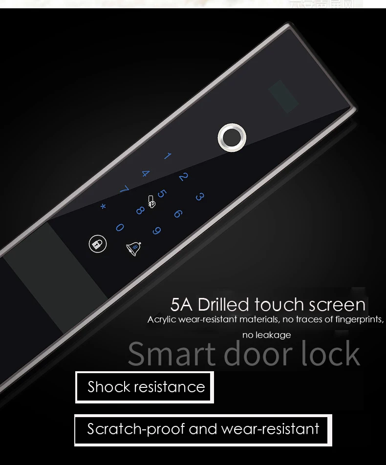 Электронный Bluetooth отпечаток пальца код замка двери, карта, ключ сенсорный экран цифровой пароль замок wifi смарт-замок приложение