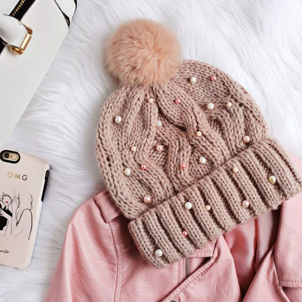

Autumn Winter Rabbit Hair Winter Hat Warm Beanies Hats Casual Women Solid Adult Cashmere Knitted Beanie Hat with Bright Wire