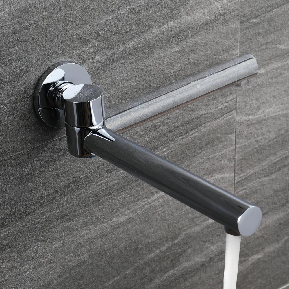 

Kitchen Faucet Chrome Bathroom Accessories Brass Basin Sink Single Handle Single Hole Faucets Wall Cold and Hot Mixer Water Tap