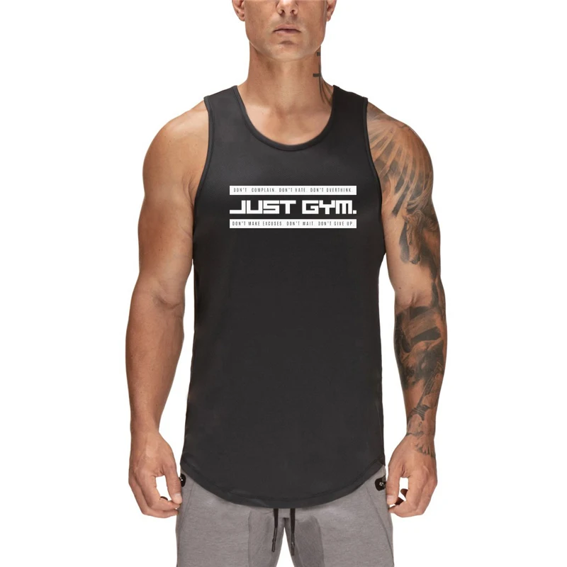 

New Gym Workout Clothing Summer Casual Sports Mesh Tank Top Men Fashion Bodybuilding Singlets Sleeveless Fitness Quick Dry Vest