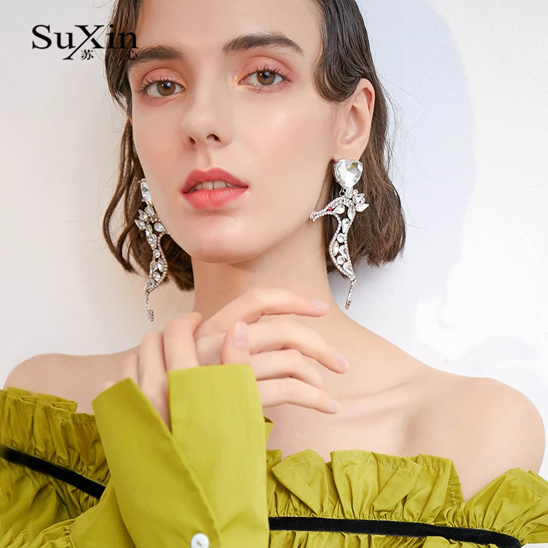 SuXin длинные женские серьги с характером формой гиппокампа Искусственные