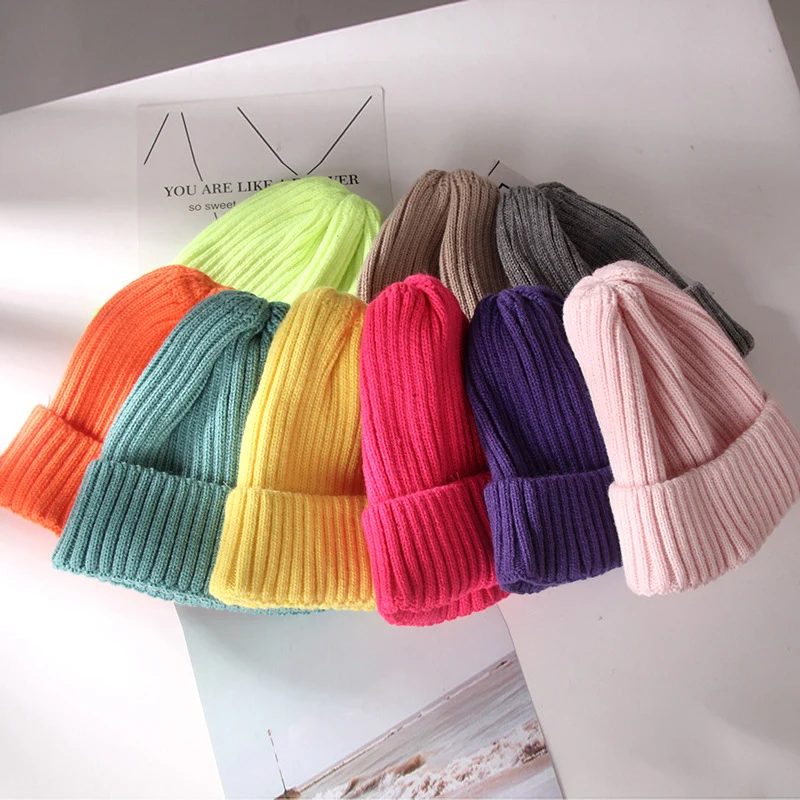 

Winter Punk Harajuku Skullies Women Fashion Warm Knitted Hat Autumn Hip hop Beanies Unisex Basic Bonnet PJ428