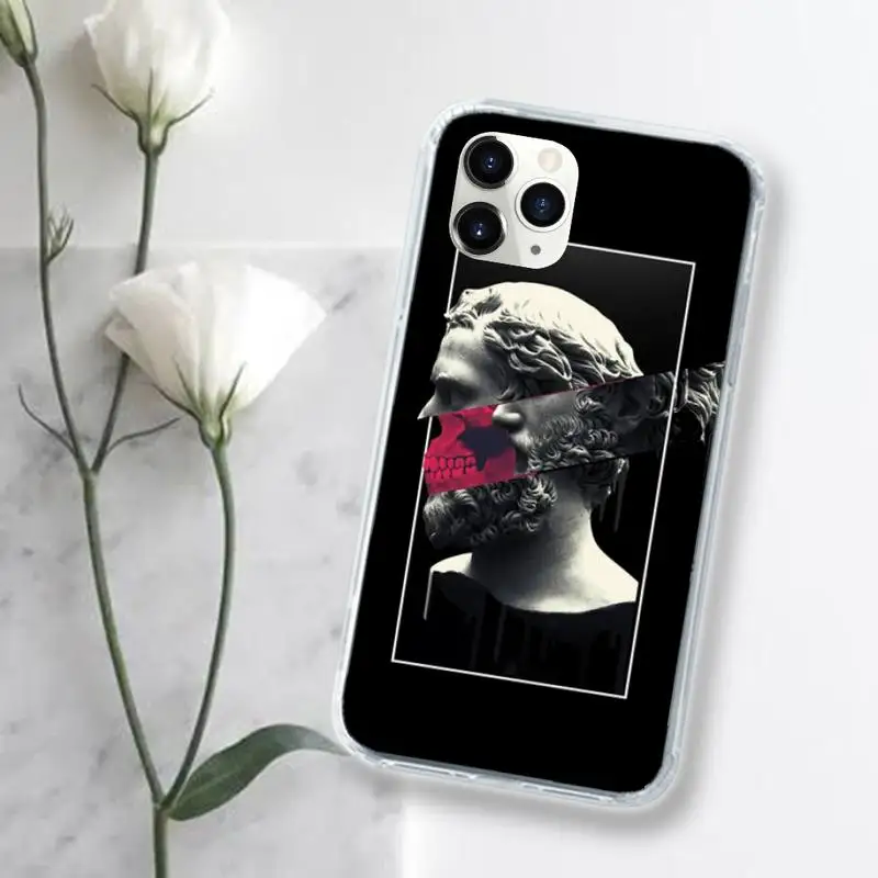 

Great Art Aesthetic David Mona Lisa Phone Case Transparent for iPhone 11 12 mini pro XS MAX 8 7 6 6S Plus X 5S SE 2020 XR