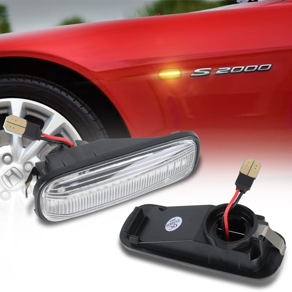 For Honda Civic EK 2/3/4d CRV Ballade Hatchback Sedan Car Accessories Lamps Dynamic Amber LED Side Marker Turn Signal Light 2Pcs - купить по
