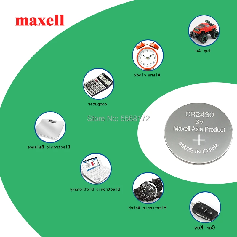 50 шт. Maxell 100% Подлинная CR2430 батарейки с кнопками 2 шт./лот 3 В литиевая батарея