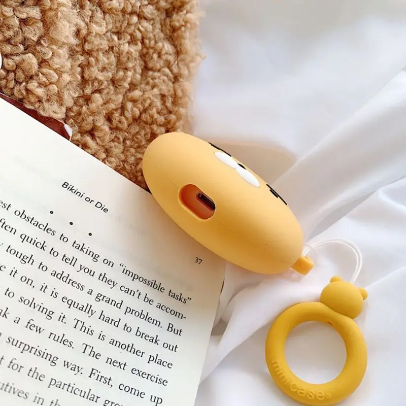Силиконовый чехол для наушников Airpods Pro с милым изображением Льва ремешком