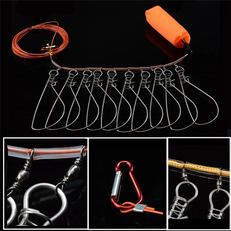 

Fishing Lock Buckle Stainless Steel Live Belt Float Fishing Stringer Fishing Lock Tackle Fishing Accessories