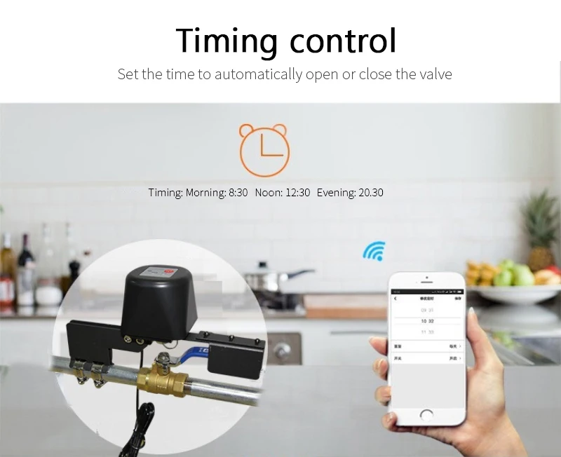 Tuya WiFi Valve Smart Water Gas Bluetooth Automatic Control Remote Voice Life For Alexa Google Assistant | Безопасность и защита