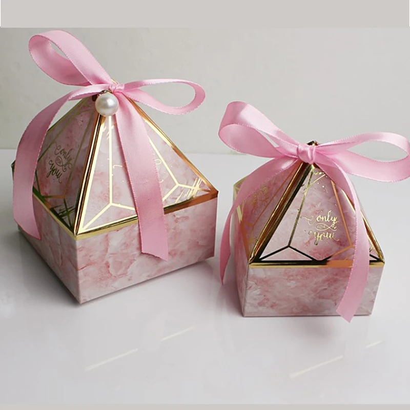 5 шт. конфетная коробка бронзового цвета драгоценный камень башня Свадебная