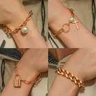 ZWC Роскошный Жемчужный браслет с подвесками в форме сердца для женщин Модный монета с портретом Толстые браслеты-цепочки на руку браслет 2021 ювелирные изделия в подарок