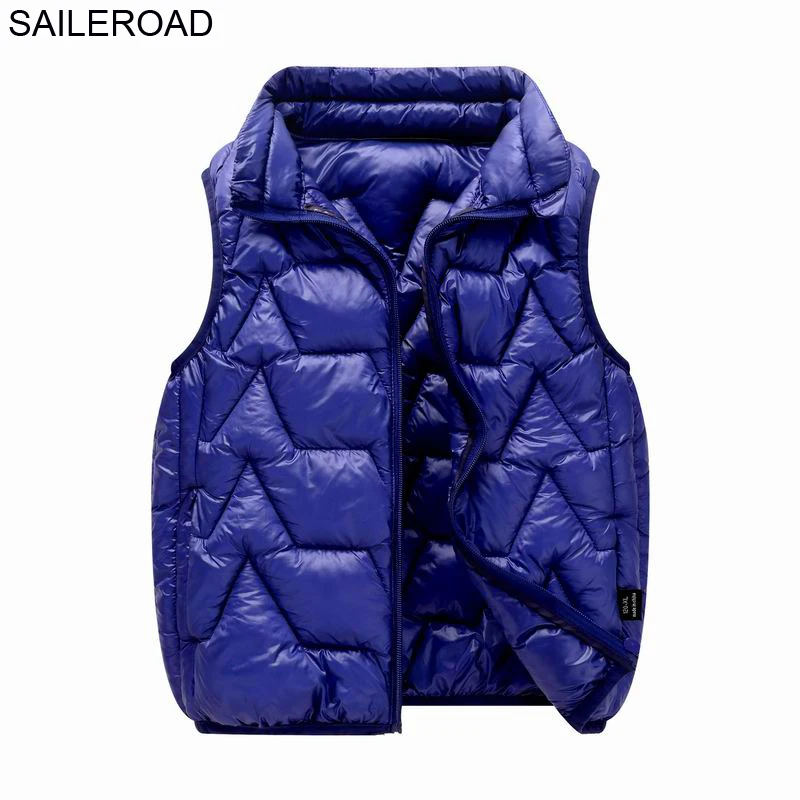 SAILEROAD 5-13лет Подростки Жилеты для мальчиков Большой детский жилет Повседневная одежда для девочек Осень Зима Теплая Перейти в школу Одежда - Цвет: Y8905 dark blue