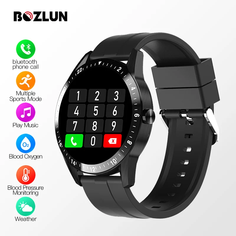 Умные часы для мужчин и женщин с Bluetooth пульсометром монитором кровяного давления
