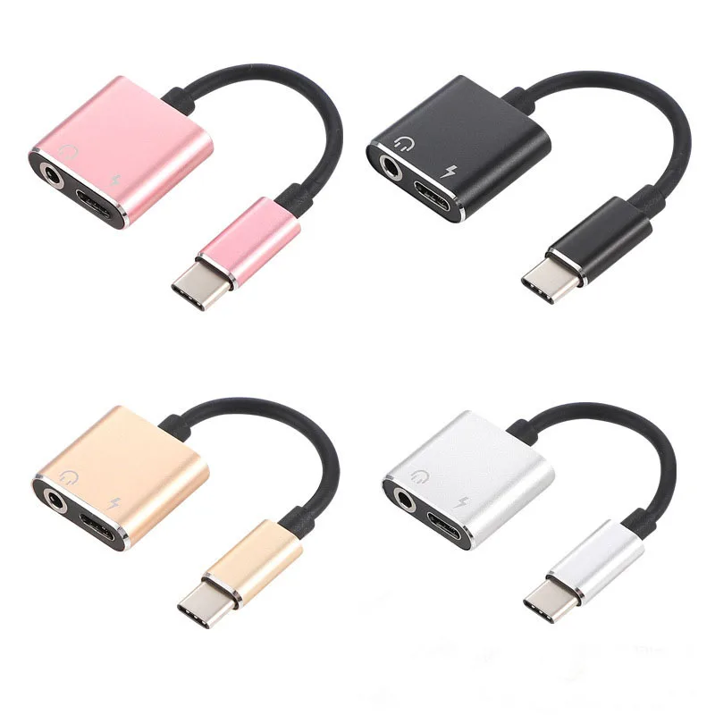 

Type C To 3.5 Mm 2 In1 Multifunctional Type C Cable Headphone AUX Audio Jack USB C Cable Adapter Jack For Universal Mp3 Devices