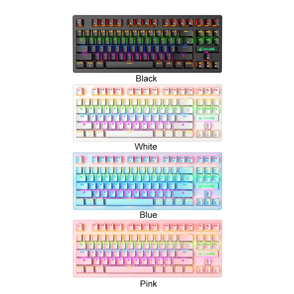 

K2 Mechanical Gaming Keyboard Blue Switch 87-Key USB Wired Keyboard for Desktop PC Gamer