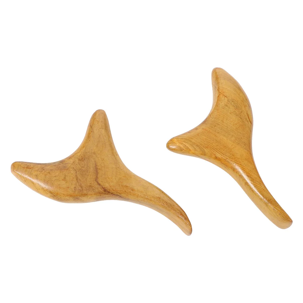 

2pcs Household Tri Massager Wooden Lymphatic Massager Foot GuaSha Board