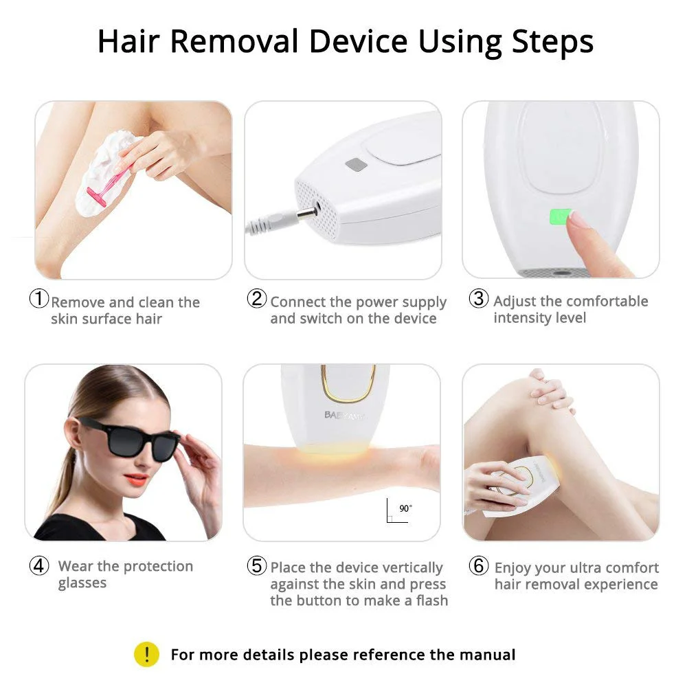 

Unbranded Depilatory Laser Mini Hair Epilator Permanent Hair Removal IPL System 500000 Shot Light Pulses Whole Body Hair Remover