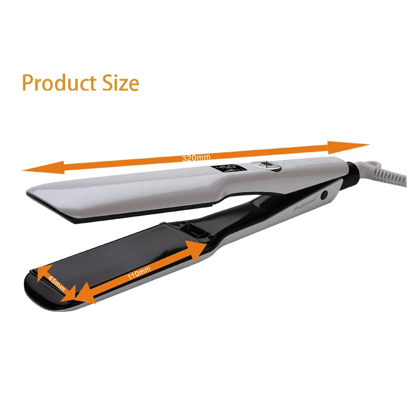 

2-in-1 Wide Hair Straightener Multi-segment LCD Display Thermostat Plate Splint Suitable Unisex Fast PTC Heating Perm for Women
