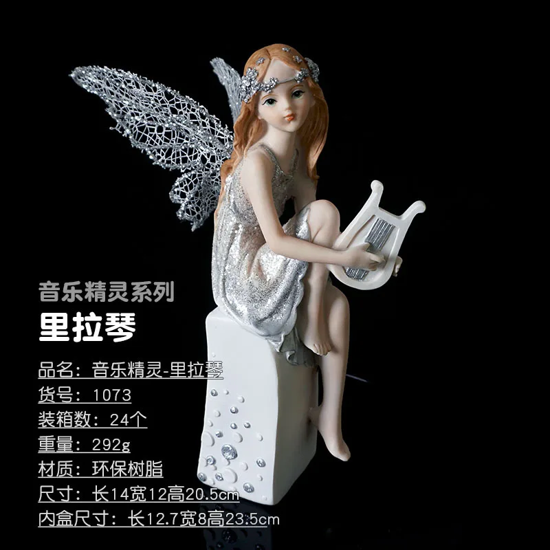 

Music Elf Musical Instrument Girl Angel Home Decoration Creative Wedding Gifts Resin Crafts
